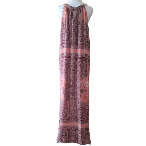 New York & Co. Pink Floral & Paisley Halter Maxi Dress, XL, Boho Summer Feminine - Picture 6 of 13
